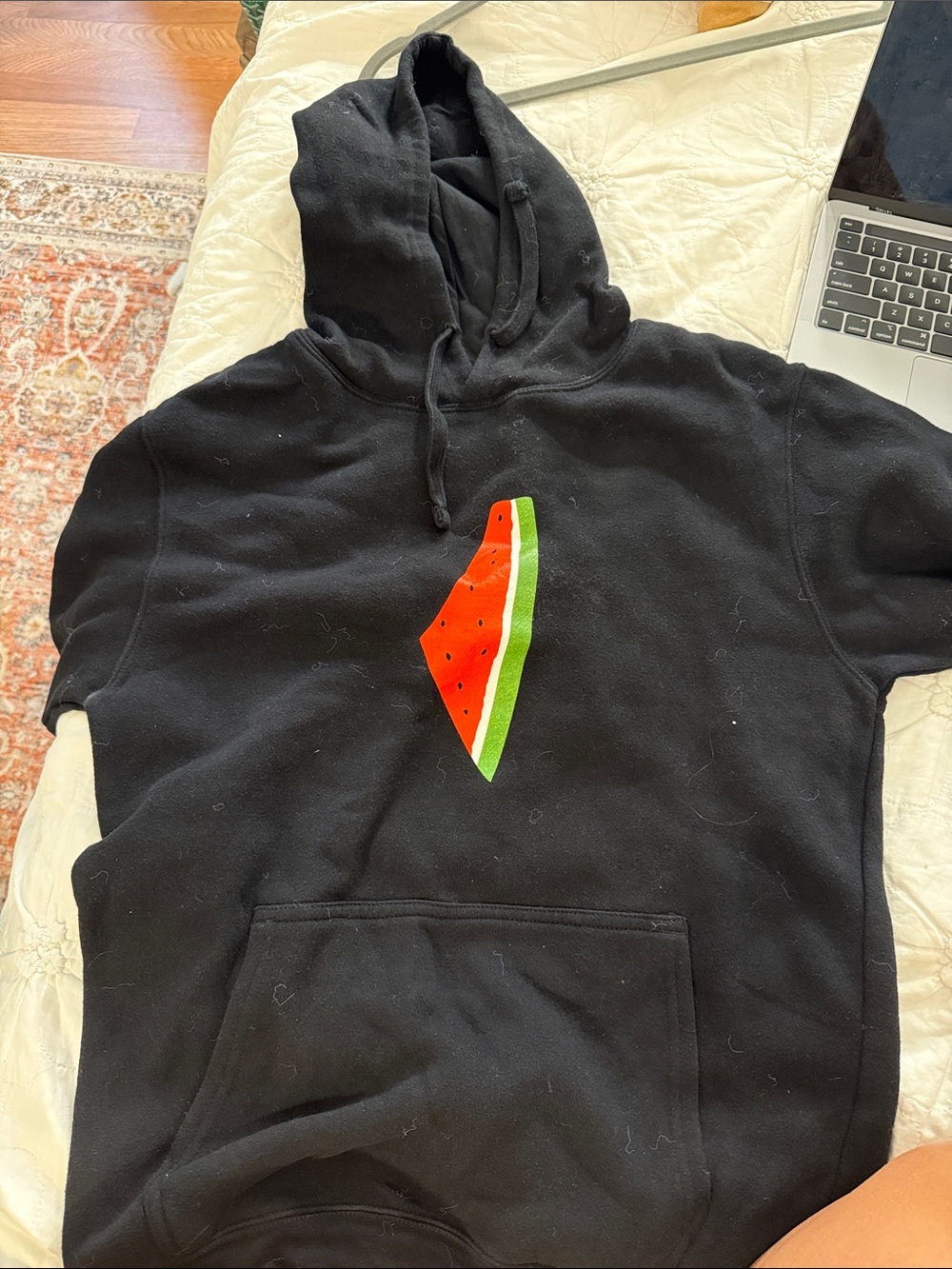 Black Hoodie with Watermelon Graphic